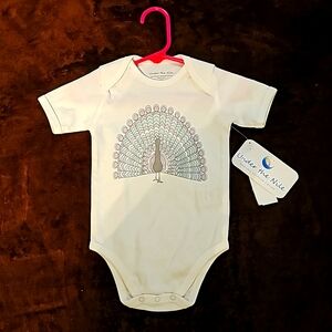 NWT Under The Nile Onesie with Peacock.  Organic Cotton.
